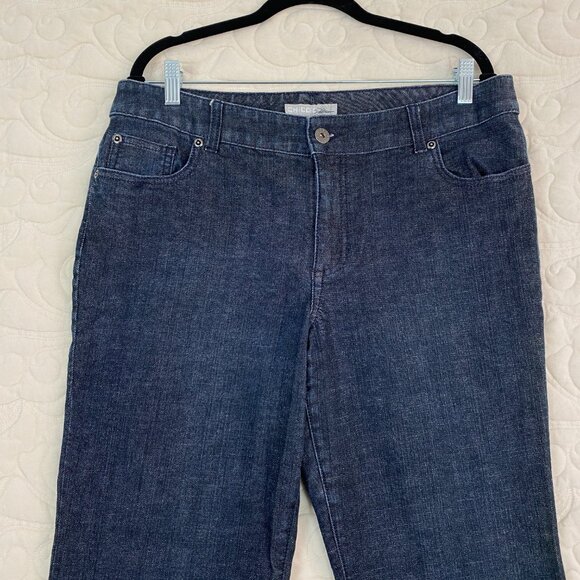 Chico's Platnum Jeans Ultimate Fit Boot Leg Blue Jeans Size 2.5 Reg - Picture 2 of 11